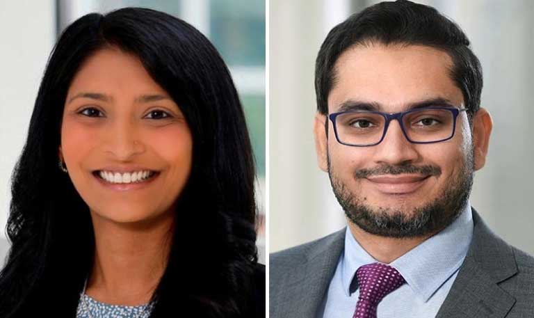 Headshots of Meghana Moodabagil, MD; Muhammad K. Hayat, MD
