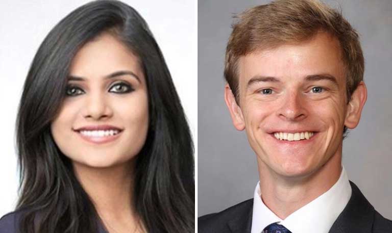 Headshots of Nirmala Manjappachar, MBBS; Reid Eggleston, MD