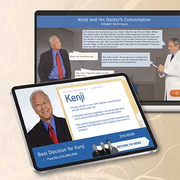 Bridging Specialties®: Timely Diagnosis and Treatment for COPD displayed on a tablet and laptop screen